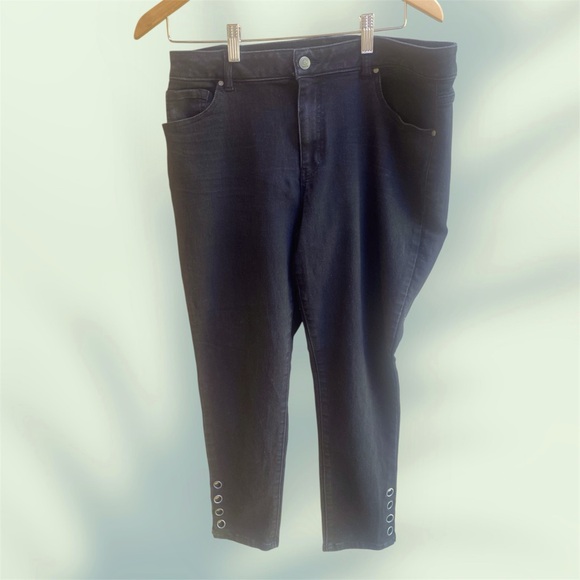 d. jeans Denim - d. Jeans Women’s Sz 16 Stretchy Denim Black skinny high rise comfort EUC